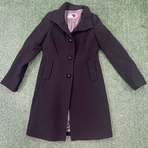 J. Crew Black Wool Peacoat Coat